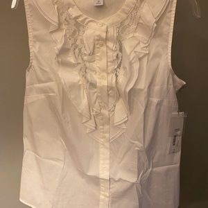 Sleeveless white blouse